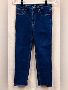 J.Crew Dark Indigo Stovepipe Denim Jeans with Contrast Stitching